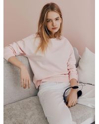 Miiyu - Solid Colour Organic Cotton And Polyester Lounge Sweatshirt - Lyst