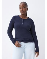 Twik - Soft Ribbing Henley Collar T - Lyst