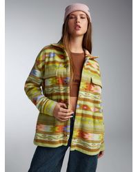 Billabong - Colourful Geometric Pattern Polar Fleece Overshirt - Lyst