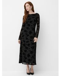 Contemporaine - Velvety Flowers Mesh Long Dress - Lyst