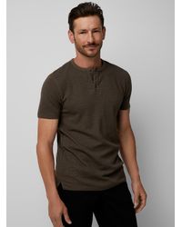 Point Zero - Ottoman Jersey Henley T - Lyst