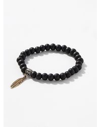 Le 31 - Wooden Bead And Feather Charm Bracelet - Lyst