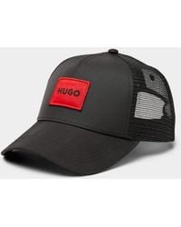 HUGO - Red Square Logo Trucker Cap - Lyst