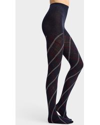 Simon's - Colourful Fine Check Tights Exclusive Collection From Italy - Lyst