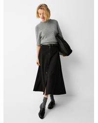 Contemporaine - Flowy Flared Buttoned Skirt - Lyst