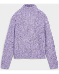 Contemporaine - Zippered Collar Colourful Weave Sweater - Lyst