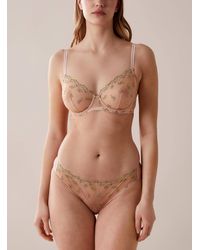 Huit - Romantique Floral Embroidery Sheer Bikini Panty - Lyst