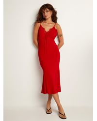 Icône - Lace Edging Passion Red Dress - Lyst