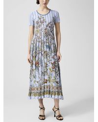 Etro - Stylized Garden Deep Pleating Dress - Lyst