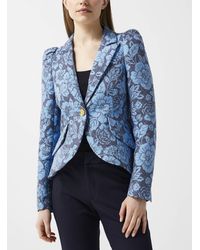 Smythe - Blue Flower Quilted Blazer - Lyst