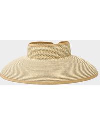Simon's - Wide Brim Straw Visor - Lyst