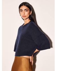 Icône - Touch Of Wool Rolled Edges Boxy Sweater - Lyst