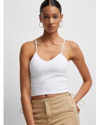 Icône - Finely Ribbed Cropped Cami - Lyst