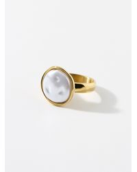 Simon's - Large Pearly Stone Ring - Lyst