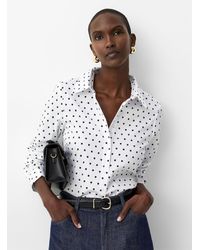 Contemporaine - Polka Dot Stretch Poplin Shirt - Lyst