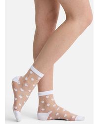 Simon's - Heart Sheer Ankle Socks - Lyst