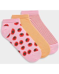 Simon's - Solid/patterned Ped Socks 3 - Lyst