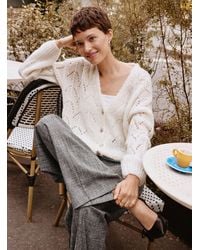 Contemporaine - Touch Of Wool And Mohair Loose Openwork Cardigan - Lyst