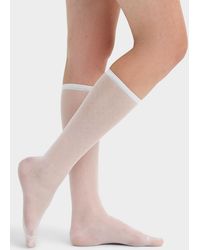 Simon's - Sheer Solid Knee - Lyst