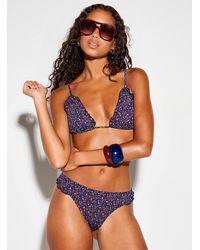 Simon's - Ruffle Smocked Triangle Bikini Top - Lyst