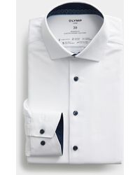 Olymp - Jacquard Herringbone White Shirt Comfort Fit - Lyst
