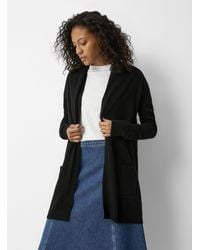 Contemporaine - Wool And Cashmere Open Cardigan - Lyst