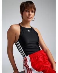 adidas Originals - Striped Glossy Bodysuit - Lyst
