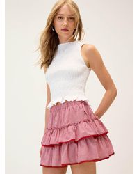 Twik - Checked Ruffle Miniskirt - Lyst