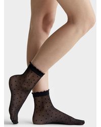 Simon's - Solid And Dotted Ankle Socks 2 - Lyst