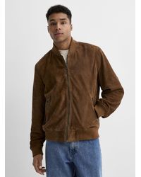 Le 31 - Genuine Suede Bomber Jacket - Lyst