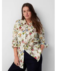 Contemporaine - Blossoming Organic Linen Tunic Shirt - Lyst