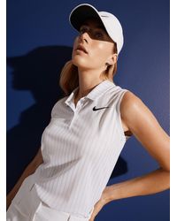 Nike - Pinstripe Sleeveless Golf Polo - Lyst