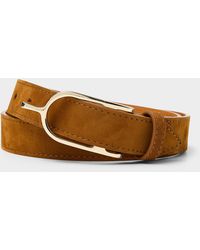 Maison Boinet - Metallic Equestrian Buckle Nappa Leather Belt - Lyst