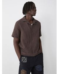 Wax London - Embossed Texture Camp Shirt - Lyst