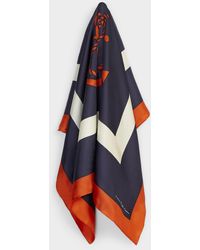 Ralph Lauren - Nautical Tricolour Square Silk Scarf - Lyst