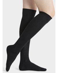 Simon's - Solid Merino Wool Blend Knee - Lyst