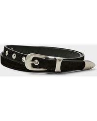 Le 31 - Metallic Eyelet Suede Skinny Belt Imported From Seoul - Lyst