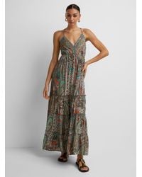 Icône - Floral Paisley Tiered Maxi Dress - Lyst