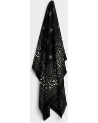 Simon's - Paisley Pattern Lightweight Square Scarf - Lyst