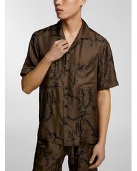 Nanushka - Bodil Calligraphy Pattern Silk Shirt - Lyst