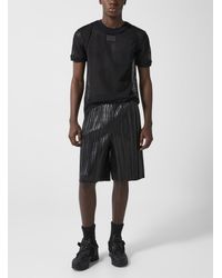 Helmut Lang - Pleated Leather Bermuda Shorts - Lyst