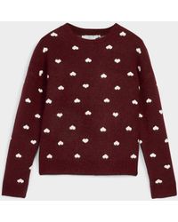Contemporaine - Touch Of Wool Small Hearts Jacquard Sweater - Lyst