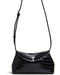 Totême - T-lock Faux-croc Leather Handbag (women, Black, One Size) - Lyst