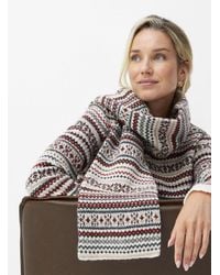 Simon's - Double Layer Fair Isle Scarf Recycled Lambswool - Lyst