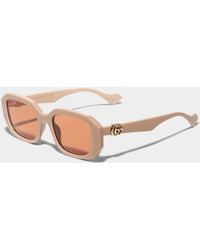 Gucci - Designer Dusty Pink Rectangular Sunglasses - Lyst