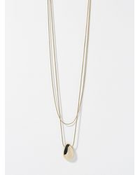 Simon's - Metallic Teardrop Double Chain - Lyst