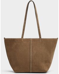 Vanessa Bruno - Daily Topstitched Small Suede Tote - Lyst
