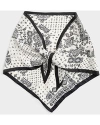 Simon's - Paisley Pattern Satiny Triangular Scarf - Lyst