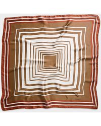 Simon's - Golden Geometric Pattern Scarf - Lyst