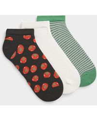 Simon's - Solid/patterned Ped Socks 3 - Lyst